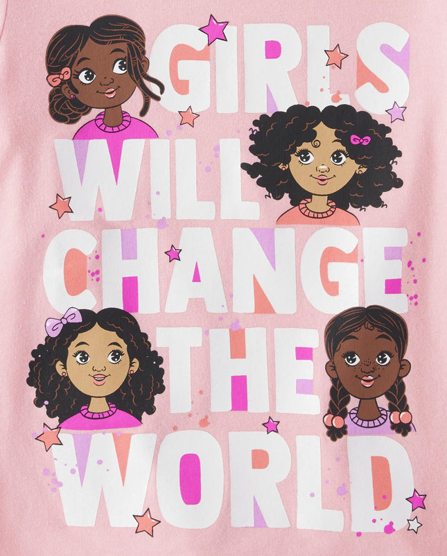 The Children's Place Girls Assorted Short Sleeve Graphic T Shirt 2 Pack, Girls/Gymnastics 2-Pack, 4T