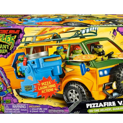 Teenage Mutant Ninja Turtles: Mutant Mayhem Pizza Fire Delivery Van. Ideal present for boys 4 to 7 years and TMNT fans!