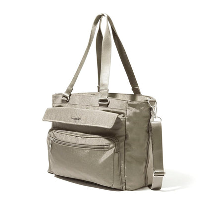 Baggallini Modern Laptop Tote, Sterling Shimmer, One Size