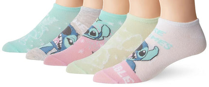 Disney Women's Lilo & Stitch 5 Pack No Show Socks,