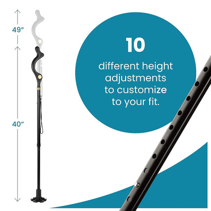 Walking Cane for Men and Walking Canes for Women Special Balancing - Cane Walking Stick Have 10 Adjustable Heights - self Standing Folding Cane, Portable Collapsible Cane, Comfortable