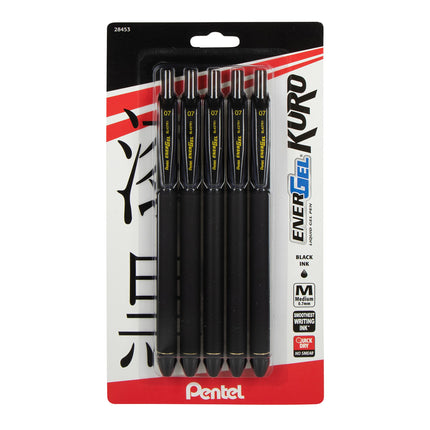Pentel EnerGel Kuro Liquid Gel Pen, (0.7mm) Medium