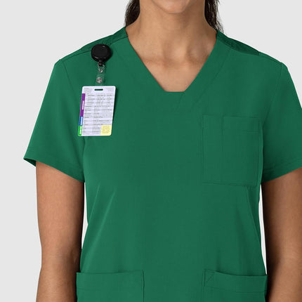 WonderWink Women's Flex-n-Reach V-Neck Scrub Top, Hunter, 2X