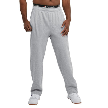 Champion Men's, Powerblend, Fleece Open-Bottom Sweatpants (Reg. Or Big & Tall) Pants, Oxford Gray C Patch Logo, X-Large