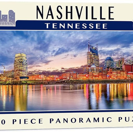Puzzle de 1000 pièces MasterPieces pour adultes, familles ou jeunes - Nashville Panoramique - 33x99 cm