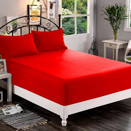 Elegant Comfort 1500 Premium Quality Fitted Sheet Ultra Soft 18-24 Inch Extra Deep Pocket - Single Fitted Sheet for High Mattress - Wrinkle Free with Smart Storage Pockets, Twin/Twin XL, Red