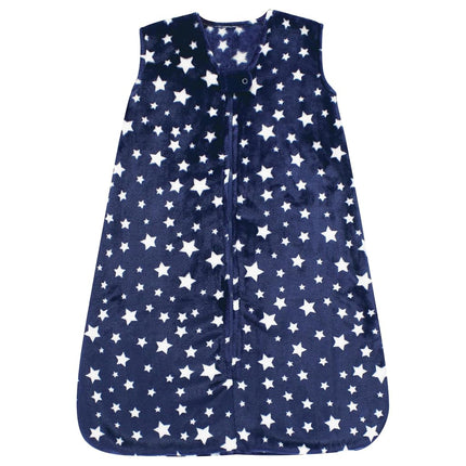Hudson Baby Unisex Baby Plush Sleeping Bag, Sack, Blanket, Navy Stars, 6-12 Months
