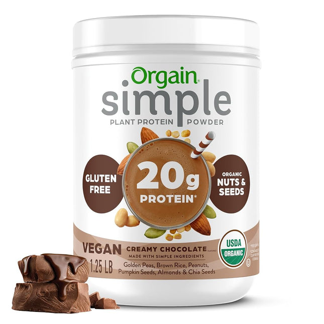 Orgain Organic Simple Vegan Protein Powder, Chocol