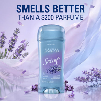 Secret Clear Gel Antiperspirant & Deodorant, Lavender, 2.6 Oz