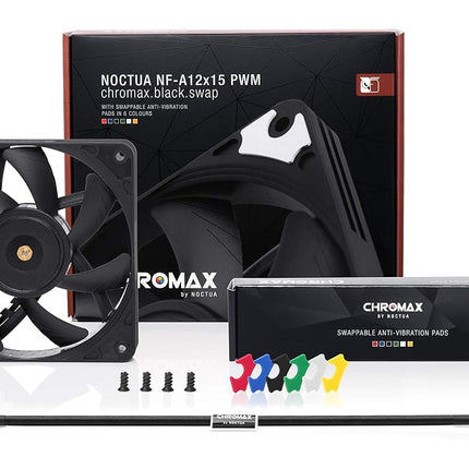 Noctua NF-A12x15 PWM chromax.black.swap, High-Performance Quiet Fan 120mm