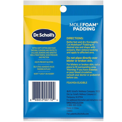 Dr. Scholls Dr. Scholls Molefoam Padding, 2 each (Pack of 2) - Packaging May Vary