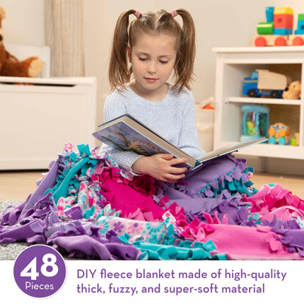 Melissa & Doug ¡Creado por mí! Manta de flores de vellón Kit de manualidades sin coser (48 cuadros, 1.22 m x 1.52 m)