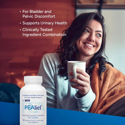 PEAlief Pea + Polydatin – New Bladder & Urinary Comfort Support with Clinically Tested Ingredient Combination — One Pill Per Day, 60 Day Supply