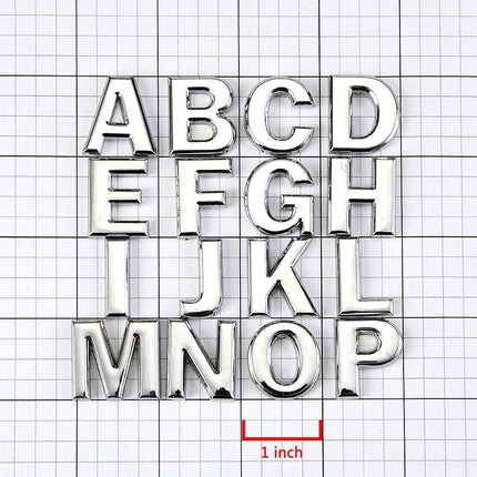 DNA Motoring EM-L-LETTER-I-SL Silver Letter Metal Decal Emblem Badge Sticker for Auto Car Truck Motorcycle Logo - I