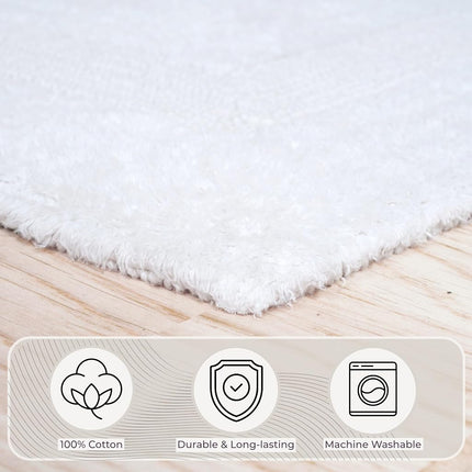 Bedford Home 100 Percent Cotton 2 Piece Reversible Rug Set - White