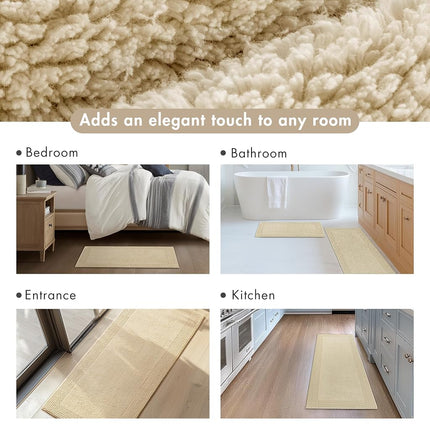 MADISON PARK SIGNATURE Splendor Reversible 100% Cotton Tufted Bathroom Rug-3000 GSM Hotel Quality Luxurious Plush High Pile Bath Mat Absorbent, Quick Dry, Shower Room Décor, 21x34, Natural