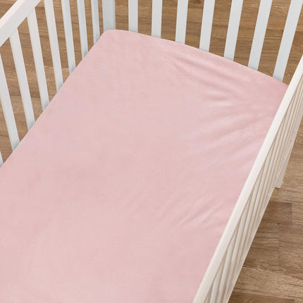 TL Care Heavenly Soft Chenille Fitted Crib Sheet 28" x 52", Warm and Cozy Neutral Chenille Sheet, Pink, for Boys and Girls, Fits Crib and Toddler Bed mattresses