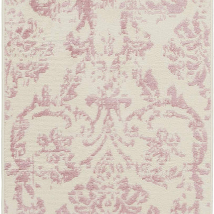 Nourison JUB09 Jubilant Vintage Damask Ivory/Pink Area Rug Runner 2'3" x 7'3", 2'x7',