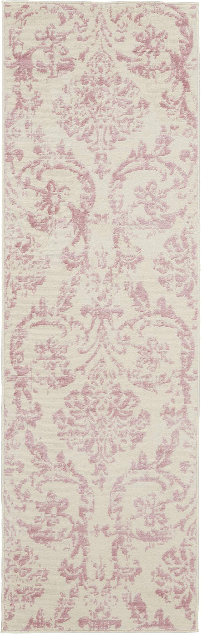 Nourison JUB09 Jubilant Vintage Damask Ivory/Pink Area Rug Runner 2'3" x 7'3", 2'x7',