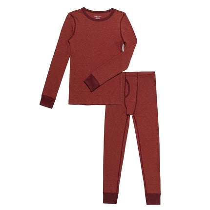 Fruit of the Loom Boys Premium Thermal Waffle Underwear Set, Maroon/Red, 4-5