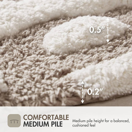 Madison Park Casablanca Tapis de Bain en Coton Touffeté à Motif Médaillon Floral Ultra Doux Antidérapant Mignon Chic, 50x76 cm Gris
