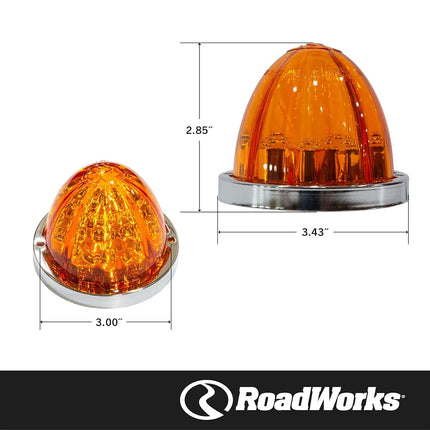 Roadworks - Amber Watermelon HERO Lights | 2 Pack | HEROAAWM-2