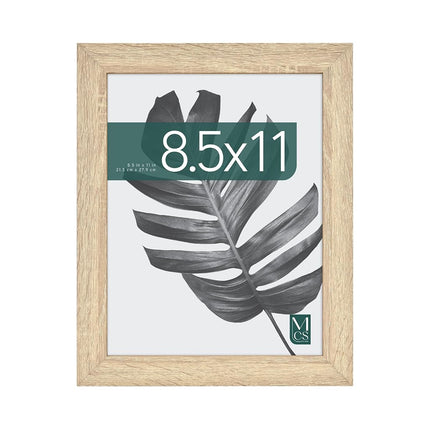 Cadre photo MCS Studio Gallery 8,5 x 11, bois d'ingénierie grain de bois naturel, cadre photo rectangulaire pour photos, affiches et impressions d'art et chevalet pour affichage sur table (lot de 1)