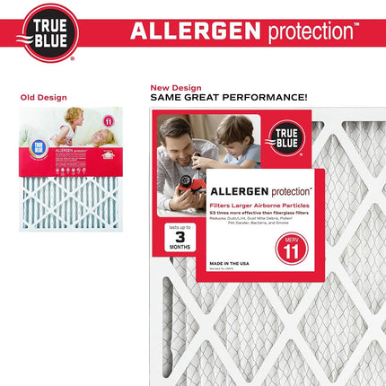 True Blue 312241.4 Allergen 12-Inch by 24-Inch by 1-Inch Air Filter, 4-Pack