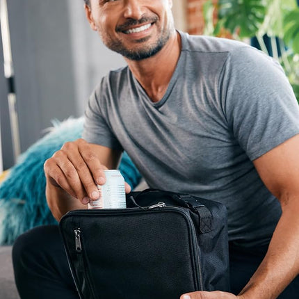PackIt Freezable Classic Lunch Box, Black, Built with EcoFreeze® Technology, Collapsible, Reusable, Zip Closure with Zip Front Pocket and Buckle Handle, Designed for Fresh Lunches