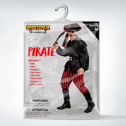 Spooktacular Creations Adult Men Dark Pirate Costume for Halloween, Costume Party, Trick or Treating, Cosplay Party