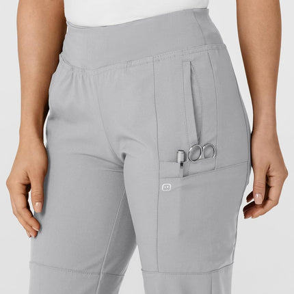 WonderWink Women's Comfort Waist Cargo Jogger Pant, Grey, Medium