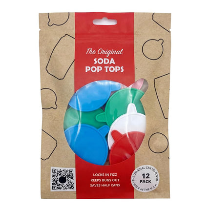 Soda Pop Tops - 12 Pack Can Lid Covers, Assorted
