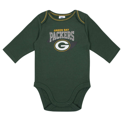NFL Gerber Unisex Baby Standard 2 Pack Long Sleeve Onesie Bodysuit, Team Color, 0-3 Months