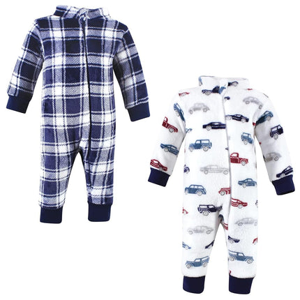 Combinaisons en peluche Hudson Baby pour bébés filles, voitures, 0-3 mois