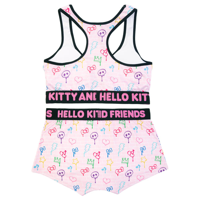 Hello Kitty womens Sports Bra & Boy Short Underwear Sets With Kuromi, Melodi, Keroppi & More in Xxxs-xl, 2-pack Hk & Friends, XXX-Small