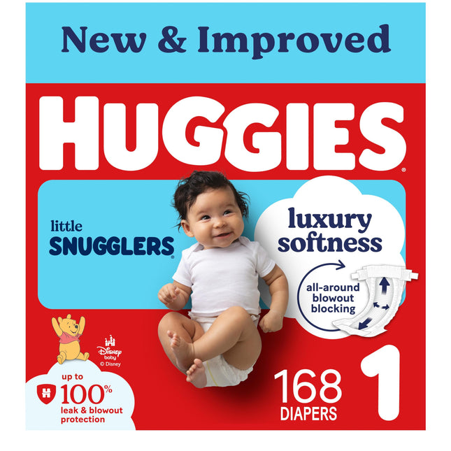 HUGGIES Little snugglers Baby Diapers, Size 1 (Up 