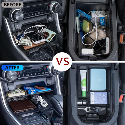 TOPINSTALL 2025 Huge Slots Tray Compatible with 2019-2025 Toyota RAV4 & RAV 4 Prime Accessories, Center Console Tray Divider for Phones with Cases Armrest Box Storage Tray