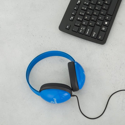 Egghead EGG-IAG-1005FA-BL-SO Heavy Duty Kids Headphone with Tangle-Free, Chew/Kink Resistant Cord, Adjustable headband and Noise Reducing Ear cups, Blue