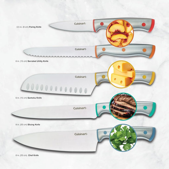 Cuisinart C77CR-10P 10pc Stainless Steel ColorCore� Color Rivet Set with Blade Guards
