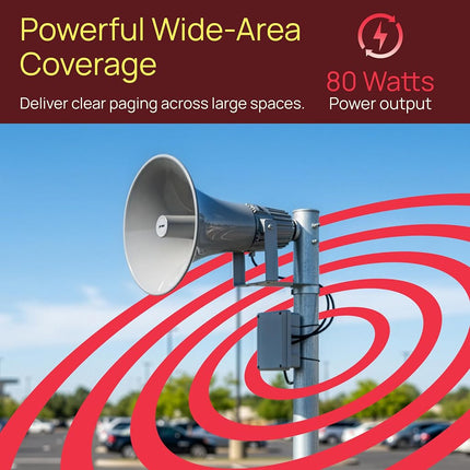 Pyle PA Horn Speaker, 16” All-Weather Outdoor/Indoor Megaphone Loudspeaker, 80Watt Power & 400Hz–5kHz, 16 Ohm, 70V/100V Transformer, Mounting Bracket