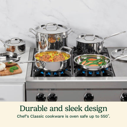 Batería de cocina Cuisinart 77-10 Chef's Classic de acero inoxidable de 10 piezas