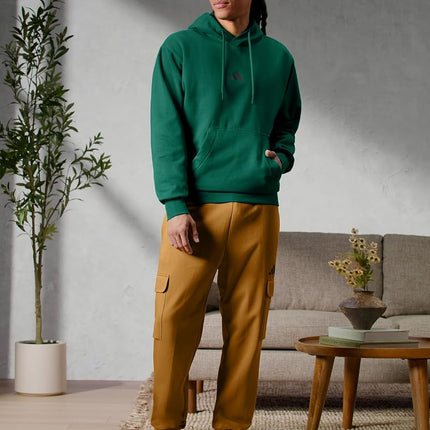 adidas Men's Essentials Feelcozy Fleece Hoodie, Collegiate Green/Black, M Tall