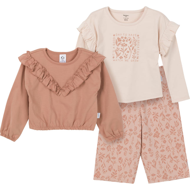 Gerber Baby Girls Toddler Girls' 3-piece (2 Tops a
