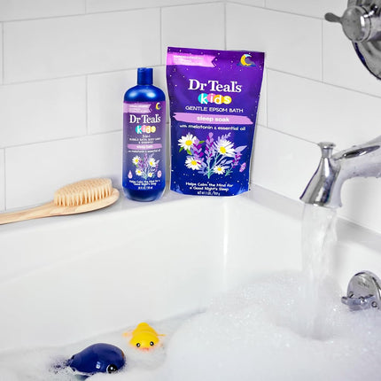 Dr Teal's Kids 3-in-1 Bubble Bath, Body Wash & Shampoo, Sleep Blend with Melatonin, Lavender & Chamomile Essential Oil, 20 fl (Pack of 3)