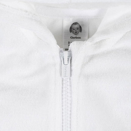 Baby & Toddler Girls Pink Zipper Hoodie Terry Coverup, White, 3T