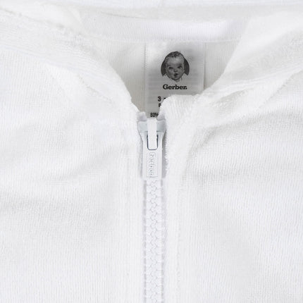 Baby & Toddler Girls Pink Zipper Hoodie Terry Coverup, White, 0-3 Months