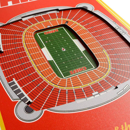 NFL Kansas City Chiefs Arrowhead Stadium 3D Stadium Banner-8x323D Stadium Banner - 8"x 32", Team Colors, 8" x 32"