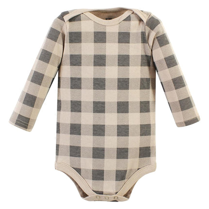 Lot de 2 grenouillères en coton à manches longues Hudson Baby pour bébé unisexe, motif « Snuggle Bear », 3-6 mois
