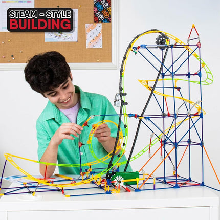 Basic Fun K'NEX, STEAM Education Roller Coaster Building Set, Educational Toys for Kids, 546 Piece STEM Learning Kit, Engineering Construction for Kids Aged 8+,(Packaging may vary)