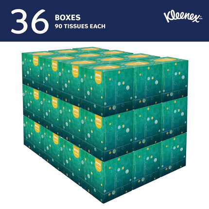 Kleenex Professional Naturals Facial Tissue with Plastic-Free Eco Packaging, Bulk (56027), 2-Ply, White, Upright Cube Boxed Format, Designed for Business (90 Tissues/Box, 36 Boxes, 3,240 Sheets/Case)